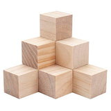 Blank Wood Blocks for Crafting, 2 inch 10PCS Unfinished Large Wooden Blocks for Crafts and Decor, Natural Solid Wooden Squares Wood Cubes for Baby Coowayze