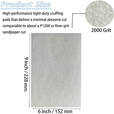 Tonmp 10 Pack 6" x 9" Superfine General Purpose Scuff Pads for Scuffing, Scouring, Sanding, Paint - Surface Preparation Automotive Car Auto Body Tonmp
