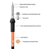 gerleek Wood Burning Kit Woodburning Tool with Soldering Iron 54 PCS Woodburner Temperature Adjustable with Soldering Iron Set Pyrography Wood gerleek