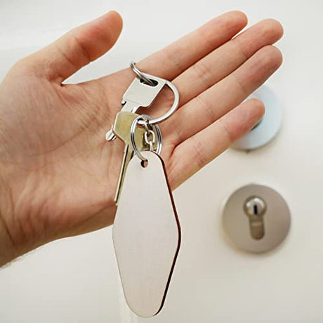 Nwsrayu Blank Wooden Tags Hotel Keychains Bulk Vintage Motel Keychain DIY Craft Wood tags Thanksgiving Christmas Birthday Party Decor(20) Nwsrayu
