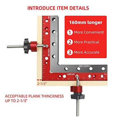 Clamping Squares for Woodworking, 6.3" x 6.3" 90 Degree Positioning Squares Right Angle Corner Clamps for Woodworking, 16 x 16cm Aluminum Alloy - WoodArtSupply