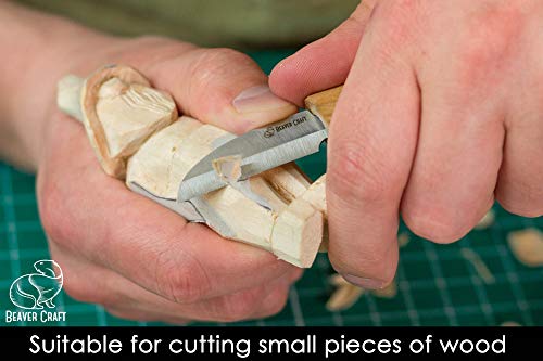 BeaverCraft Whittling Knife C2 6.5" Whittling Knife for Fine Chip Carving Wood and General Purpose Wood Carving Knife Bench Detail Carving Knife BeaverCraft