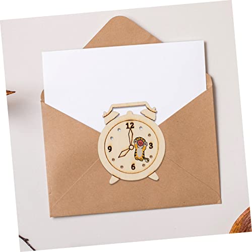 Hohopeti 5 Packs Unfinished Wooden Clock Cutouts Wooden Embellishments Wood Clock Cutouts unpainted Clock Cutouts Wood Coasters Educational Toys Hohopeti