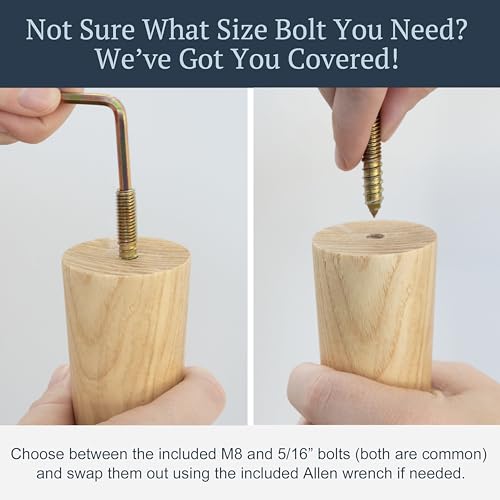 Ash Wood Furniture Legs - Premium Mid Century Legs for Sofa, Chair, Table, Dresser, Bed, Cabinet, Ottoman - Our Wooden Legs Are Easy To Install & Airy Abode