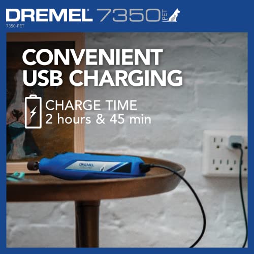 Dremel 7350-PET 4V Pet & Dog Nail Grinder, Easy-To-Use & Safe Nail Trimmer, Professional Pet Grooming Kit - Works on Large, Medium, Small Dogs & Cats - WoodArtSupply