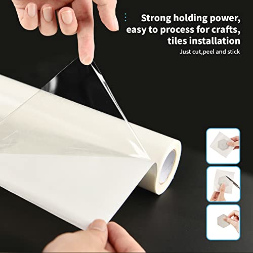 Art3d Adhesive Tile Setting Mat, Double-Sided Tape Sheet for Crafts, Arts, DIY Projects, 12in. X 120in. Damage-Free, Residue-Free Art3d