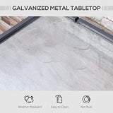 Outsunny Garden Storage Cabinet, Outdoor Tool Shed with Galvanized Top and Two Shelves for Yard Tools or Pool Accessories, Grey Outsunny