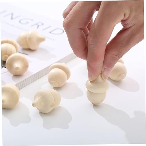 Vaguelly 30pcs Woody Acorn Christmas Doll Wood Bowl Christmas Tree Tiny Acorns Decor Woodpecker Doll Wooden Bowls for Food Unfinished Wooden Acorn Vaguelly