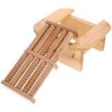 WOFASHPURET Wood Sauna Stool, Foot Rest Under Desk, Foot Roller Stool Sauna Footrest Portable Footstool Fool Massage with Roller for Work, Gaming, WOFASHPURET