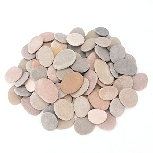 [About 97 PCS - 105 PCS](18 Pounds) Painting Rocks,2.33"-3.72" River Rocks,DIY Rocks,Flat Rocks,Craft Rocks,Natural Stones - WoodArtSupply