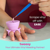 tweexy Craft Vinyl Weeding Scrap Collector Ring | Weeding Tools for Vinyl Heat Transfer, HTV Crafting & Adhesive Paper Sheets Holder | Portable Heat tweexy