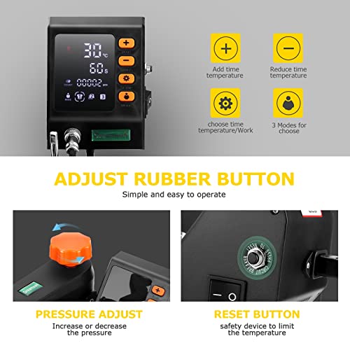 DREAMVAN Upgrade Heat Press Machine 8 in 1, 12" x 15" Swing Away Heat Transfer Machine, Digital Sublimation Heat Press for T Shirts Caps Hats Mugs DREAMVAN