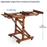 VISWIN Extra-Large Master H Frame Easel, Hold 1 or 2 Canvas up to 79", Tilts Flat, Movable Solid Beech Wood Heavy Duty Floor Easel Stand for VISWIN