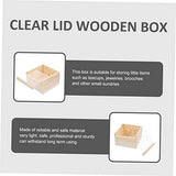 Abaodam 4pcs Box storage wooden box unfinished wooden case wood treasure chest Natural wooden gift case wooden jewelry case wood trinket containers Abaodam