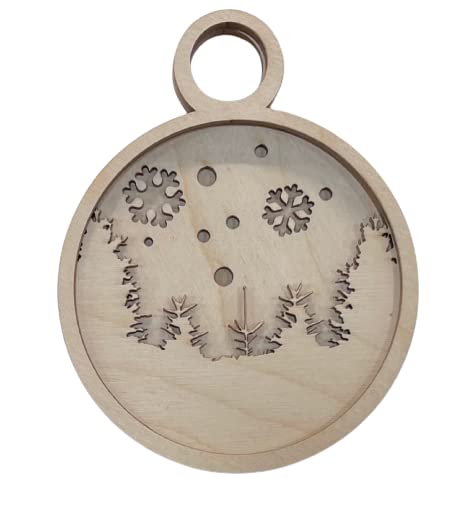 Mountain Scene Door Sign 4 Pieces Laser Cut Out Unfinished RND63 The Wood Shape Store