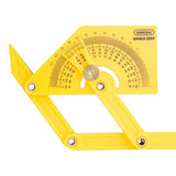 General Tools 29 Plastic Protractor and Angle Finder, Outside, Inside, Sloped Angles, 0° to 180° , Yellow General Tools