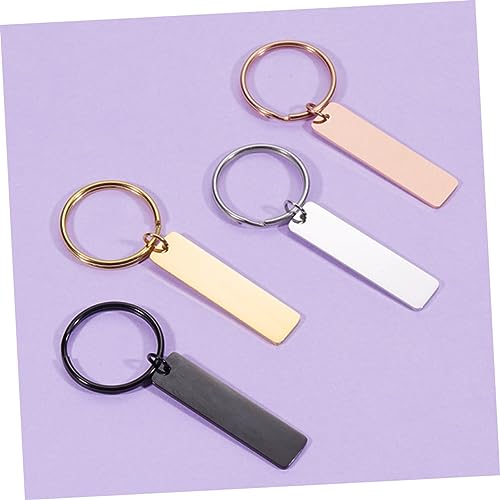 Tofficu 10pcs Glossy Strip Hangtag Keychains Key Rings Key Chains Tabs Engravable Stamping Pendants Diy Key Tags Key Chain Blank Unfinished Keychain Tofficu