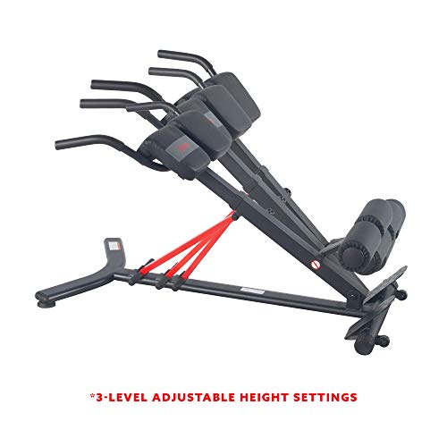Sunny Health & Fitness Hyperextension incline,flat Roman Chair with Dip Station - SF-BH620062 , Black Sunny Health & Fitness