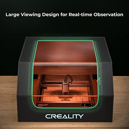 Creality Laser Engraver Enclosure, Fireproof and Dustproof Protective Cover 700x720x400mm with Exhaust Fan and Pipe, Fits for Most Laser Cutter,