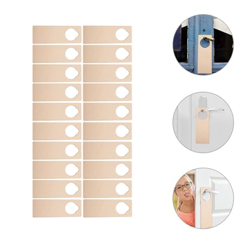 Operitacx 20Pcs Wood Door Knob Hanger Blank Wooden Door Knob Signs Cutouts for DIY Craft Unfinished Door Sign Direction Signs Operitacx