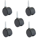 2-Inch Stem Caster Wheels, Stem 8 x 38mm or 5/16-Inch Diameter and 1.5 inch Long - Set of 5 MySit