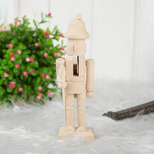 BESPORTBLE Wooden Nutcracker Soldier Christmas Craft Wood Nutcracker Wooden Nutcracker Figurines Unfinished Wood Nutcracker Soldier DIY Nutcracker