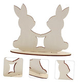 VOSAREA 10pcs White Rabbit Ornament Wood Rabbit Cutouts Wood Bunny Slice Bunny Shaped Wood Cutout Bunny Wooden Slices Easter Wood Embellishments DIY VOSAREA