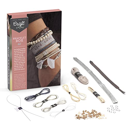 Craft Crush — Bracelet Box: Neutrals — Makes 9 Amazing Bracelets — Crafting Kits — For Ages 13+, Small Craft Crush