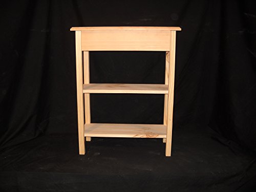 Unfinished 24" Console Sofa Wall Entryway 11" deep 30" high Beveled Edge Pine Table w/shelves (2) - WoodArtSupply