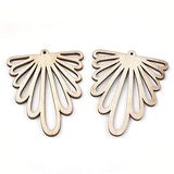 Pandahall 10pcs Natural Wood Earring Blanks Lightweight Filigree Chandelier Wooden Big Cutout Pendant Dangle Charms for Statement Earring Jewelry PH PandaHall