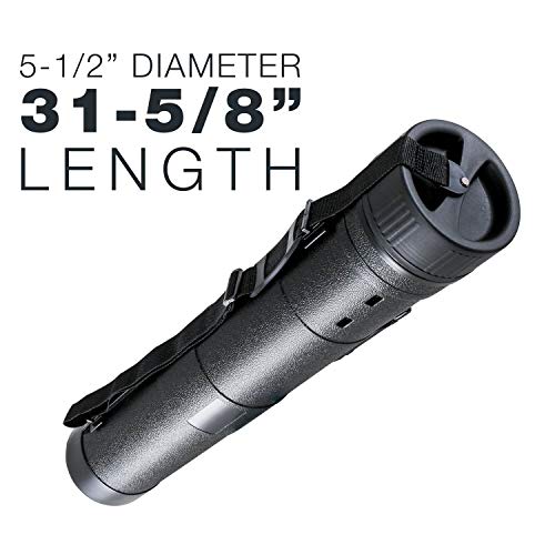 U.S. Art Supply Large Black Telescoping Drafting Tube - Outside Diameter: 5-1/2 inch, Inside Diameter: 5 inch, Length: 31-5/8 to 53-3/4 inches US Art Supply