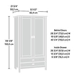 Sauder Cottage Road Armoire, Soft White Finish Sauder