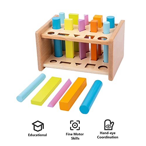 Montessori Toys for 1 2 3 Years Old Wooden 3D Shape Matching Toys,Wood ...