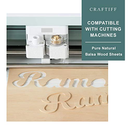 CRAFTIFF Balsa Wood Sheets Unfinished Thin Wood Pieces for Crafts 1/16 Thick 12"x4" - Pack of 6 (12"x4", Pack of 6) Craftiff