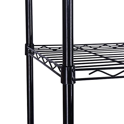 HOMEFORT 6-Tier Wire Shelving, 6 Shelves Unit Metal Storage Rack, Durable Organizer, Perfect for Pantry Closet Kitchen Laundry Organization (Black) - WoodArtSupply