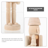 ARTIBETTER Christmas Wooden Unfinished Nutcracker Figurines Set DIY Blank Unpainted Nutcracker Puppet Walnut Soldier Figures Ornament Decoration for ARTIBETTER