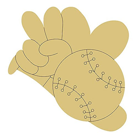 Peace Love Baseball Design by Lines Cutout Unfinished Wood Sports Décor Coloring Book America Door Hanger Everyday MDF Shape Canvas Style 1 Art 1 Diverse Woodworking