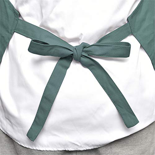 MORNITE Art Aprons for Painting Pottery Ceramics, Mens Women Kitchen Cooking Aprons Waterproof Green