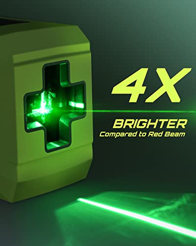 LASGOO Laser Level Self Leveling, Green Cross Laser Line with Vertical and Horizontal for Picture Hanging and Construction, Magnetic Rotating Stand LASGOO