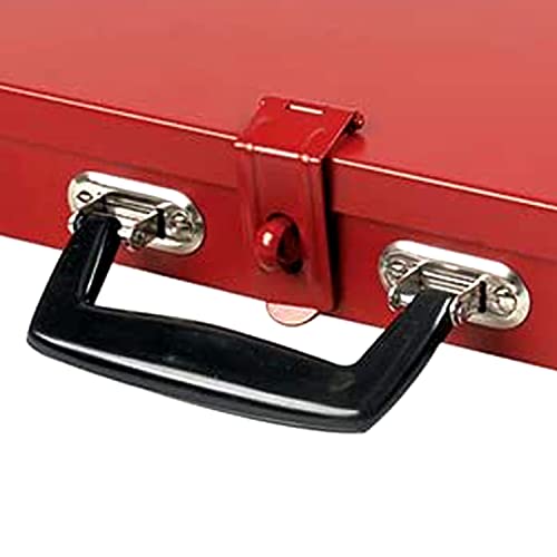 URREA Metal Tool Box - 19.5" x 8.7" x 2" Tool Storage/Organization Box with 24 Gauge Construction & Durable Red Finish - 5495 Urrea
