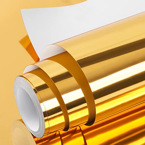 WRAPXPERT Gold HTV Heat Transfer Vinyl Rolls - Gold Iron on Vinyl 12''x5ft, Gold Foil HTV for Tshirts, Metallic Gold HTV Vinyls for Garment Fabrics WRAPXPERT
