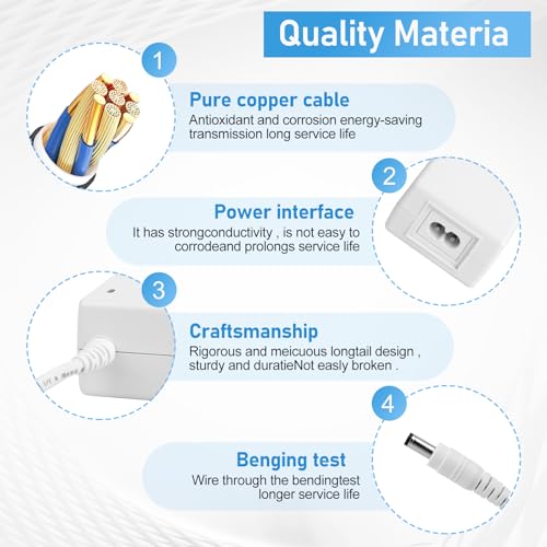 Power Adapter for Cricut Explore air 2 and Cricut Maker Cutting Machine, DC18V 3A Charger Power Cord Compatible with Cricut Expression - WoodArtSupply