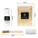 110ml Gilding Adhesive, 5g Gold Flakes Kit with The Gold Metal Leaf Adhesive, Epoxy Resin Water Based Glue for Gold Leafing Canvas,Gold Leaf KIRIN