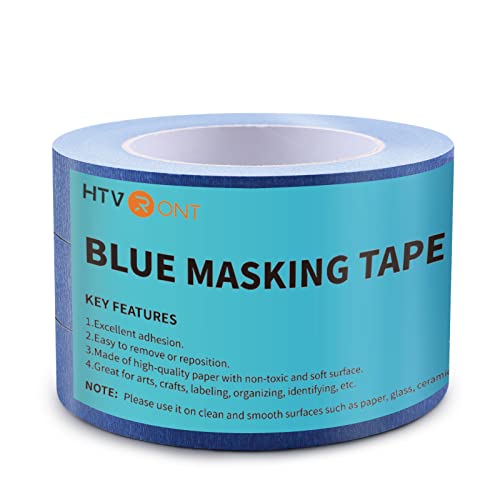 HTVRONT Blue Painters Tape - 1 Inch x 60 Yards x 3 Rolls Masking Tape, Multi-Surface Painters Tape, Paint Tape for Wall, Painting, Craft, Art HTVRONT