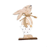 MAGICLULU 3pcs Bunny Wooden Craft Ornaments Easter Bunny Wood Desktop Craft Unfinished Bunny Table Wooden Signs for Easter Spring Home Decor MAGICLULU