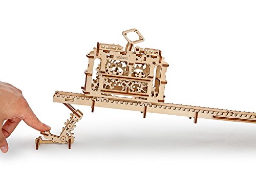 Ugears Tram with Rails - 3D Puzzle Self Propelled Mechanical Wooden Model UGEARS