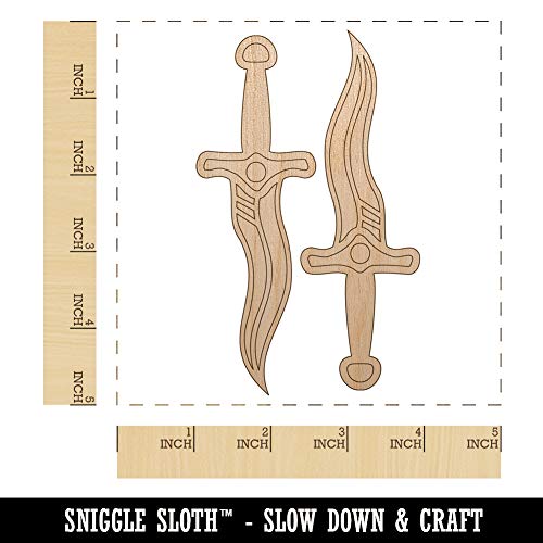 Daggers and Knives for a Thief or Rogue Unfinished Wood Shape Piece Cutout for DIY Craft Projects - 1/8 Inch Thick - 4.70 Inch Size - WoodArtSupply