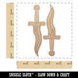 Daggers and Knives for a Thief or Rogue Unfinished Wood Shape Piece Cutout for DIY Craft Projects - 1/8 Inch Thick - 4.70 Inch Size Sniggle Sloth
