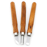 3Pcs Set SK5 Carbon Steel Unxuey Wood Carving Tools Set Handmade Wood Crafts Mini Chisel Steel with Hand Handle for Printmaking, Engraving Seals, Unxuey