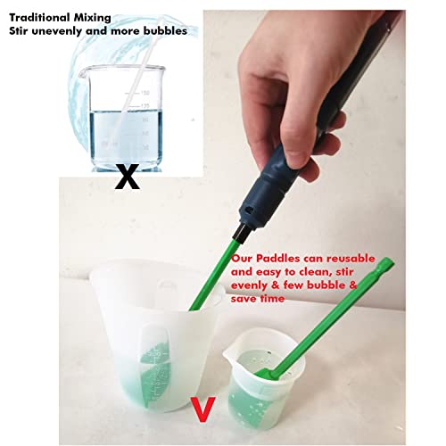 Resin Mixer Paddles,12 PCS Drill Mixing Attachment,Reusable Paint Mixer for Drill, epoxy drill paddles drill mixer Drill Attachment Resin Molds RF REENFAYA